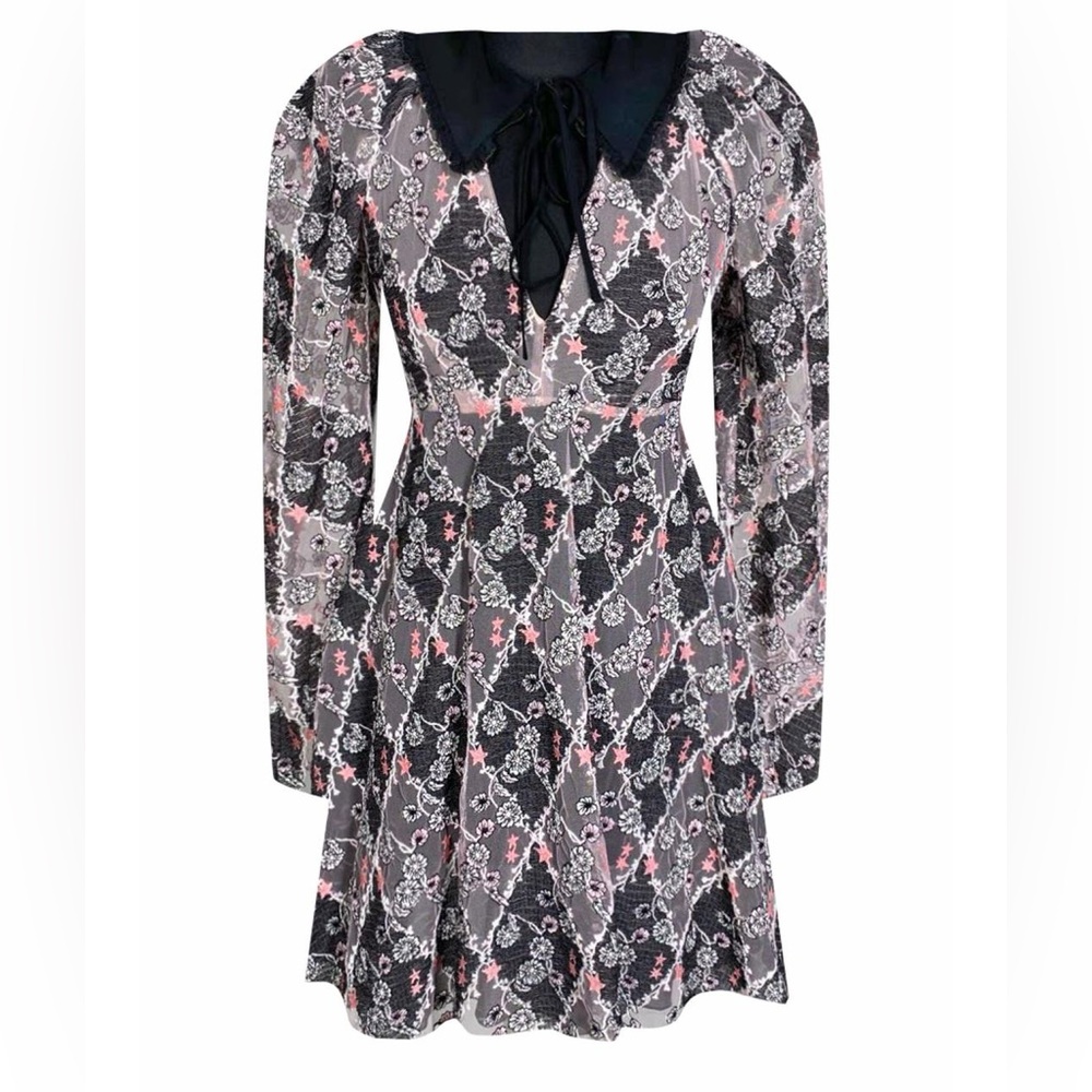 Giamba Paris Embroidered Lace Ruffles Collar Dress size 42/S